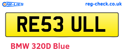 RE53ULL are the vehicle registration plates.