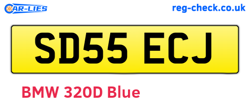 SD55ECJ are the vehicle registration plates.