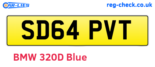 SD64PVT are the vehicle registration plates.