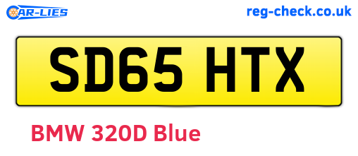 SD65HTX are the vehicle registration plates.