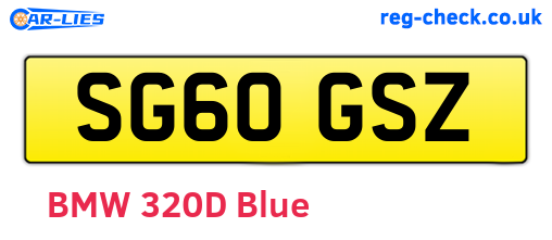 SG60GSZ are the vehicle registration plates.