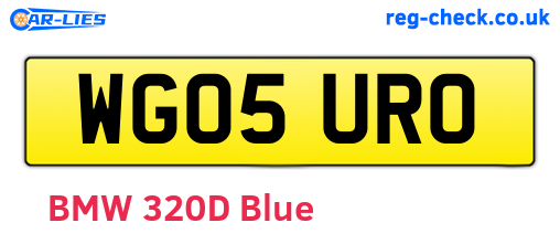 WG05URO are the vehicle registration plates.