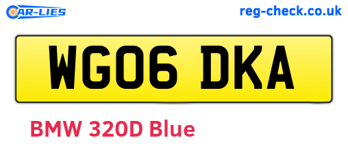 WG06DKA are the vehicle registration plates.