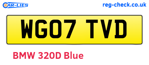 WG07TVD are the vehicle registration plates.