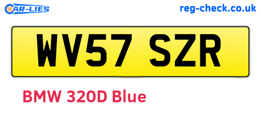 WV57SZR are the vehicle registration plates.