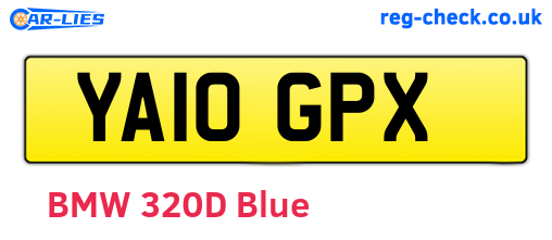 YA10GPX are the vehicle registration plates.