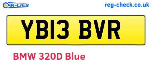 YB13BVR are the vehicle registration plates.
