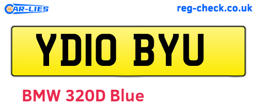 YD10BYU are the vehicle registration plates.