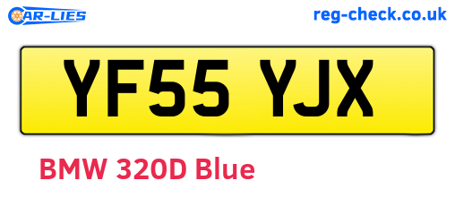 YF55YJX are the vehicle registration plates.