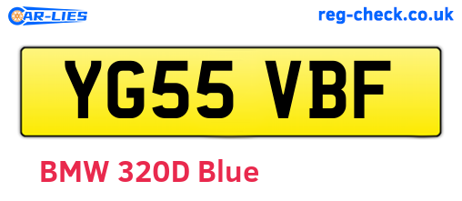 YG55VBF are the vehicle registration plates.
