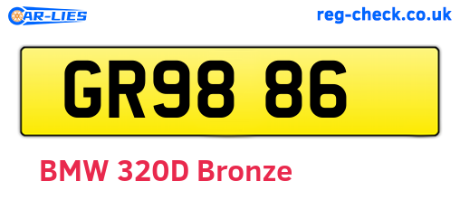 GR9886 are the vehicle registration plates.