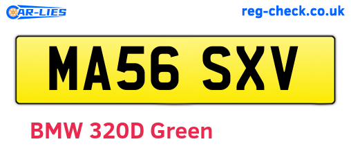 MA56SXV are the vehicle registration plates.