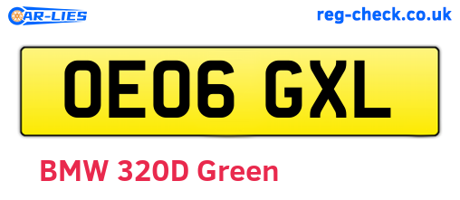 OE06GXL are the vehicle registration plates.