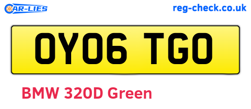 OY06TGO are the vehicle registration plates.
