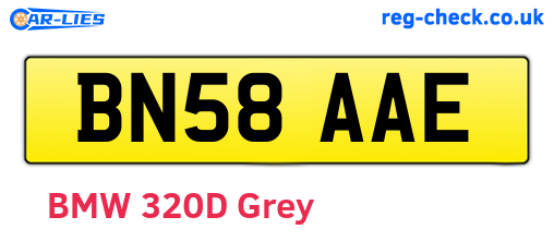 BN58AAE are the vehicle registration plates.