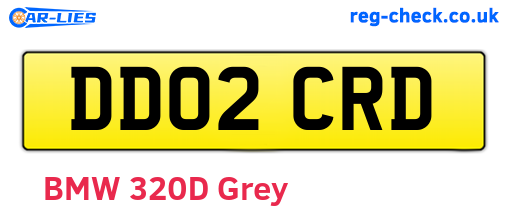 DD02CRD are the vehicle registration plates.