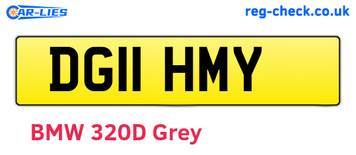 DG11HMY are the vehicle registration plates.
