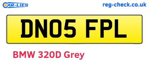 DN05FPL are the vehicle registration plates.