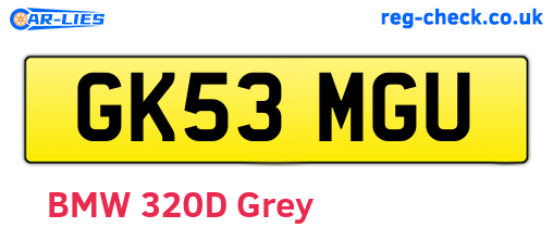 GK53MGU are the vehicle registration plates.