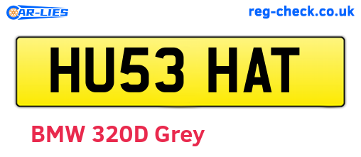 HU53HAT are the vehicle registration plates.