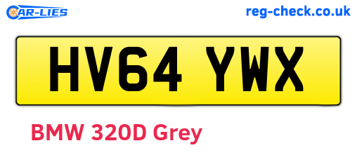 HV64YWX are the vehicle registration plates.