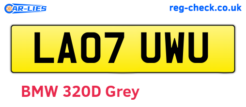 LA07UWU are the vehicle registration plates.