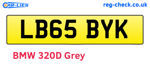 LB65BYK are the vehicle registration plates.