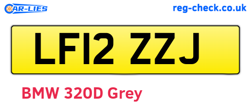 LF12ZZJ are the vehicle registration plates.