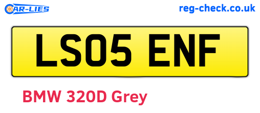 LS05ENF are the vehicle registration plates.
