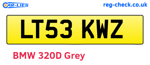 LT53KWZ are the vehicle registration plates.