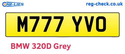 M777YVO are the vehicle registration plates.