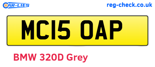MC15OAP are the vehicle registration plates.