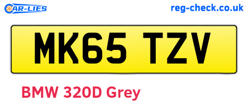 MK65TZV are the vehicle registration plates.
