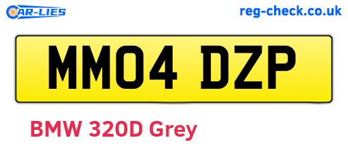 MM04DZP are the vehicle registration plates.