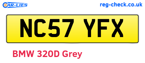 NC57YFX are the vehicle registration plates.
