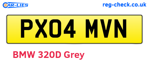 PX04MVN are the vehicle registration plates.