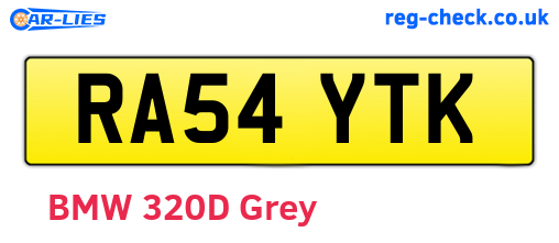 RA54YTK are the vehicle registration plates.
