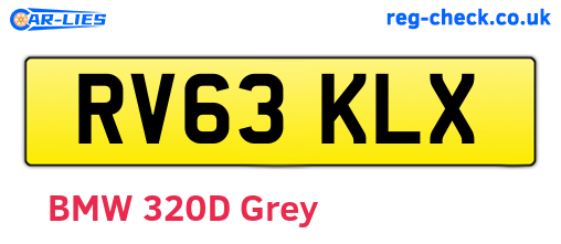 RV63KLX are the vehicle registration plates.