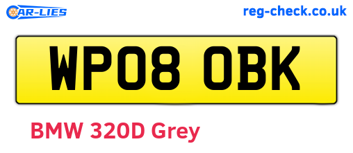 WP08OBK are the vehicle registration plates.