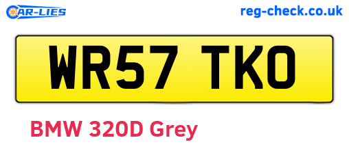 WR57TKO are the vehicle registration plates.