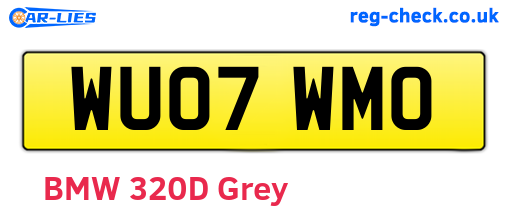 WU07WMO are the vehicle registration plates.