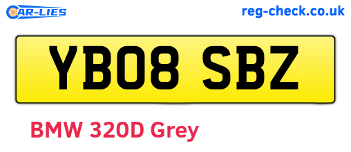 YB08SBZ are the vehicle registration plates.
