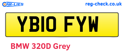 YB10FYW are the vehicle registration plates.