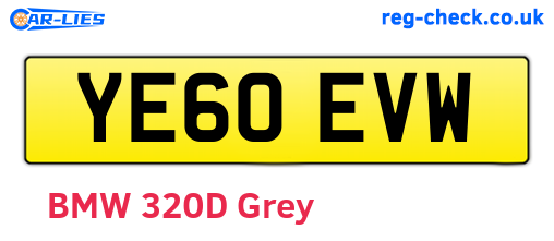 YE60EVW are the vehicle registration plates.