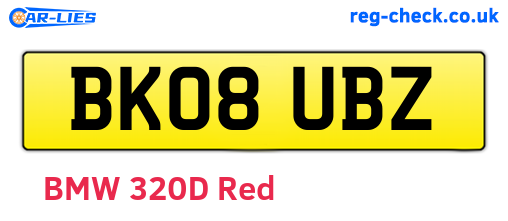 BK08UBZ are the vehicle registration plates.