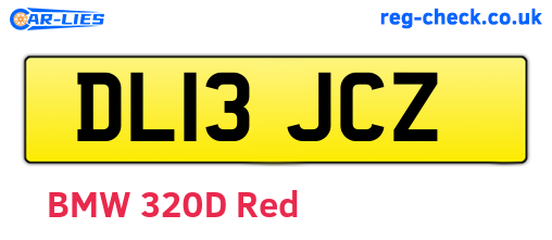 DL13JCZ are the vehicle registration plates.