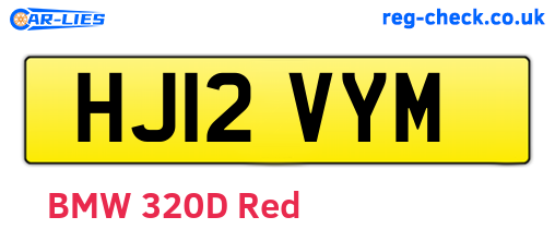 HJ12VYM are the vehicle registration plates.