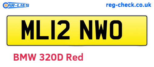 ML12NWO are the vehicle registration plates.
