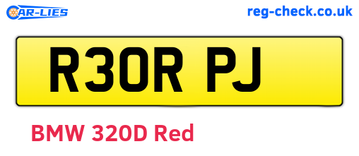 R30RPJ are the vehicle registration plates.