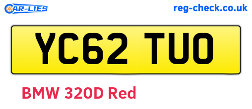 YC62TUO are the vehicle registration plates.